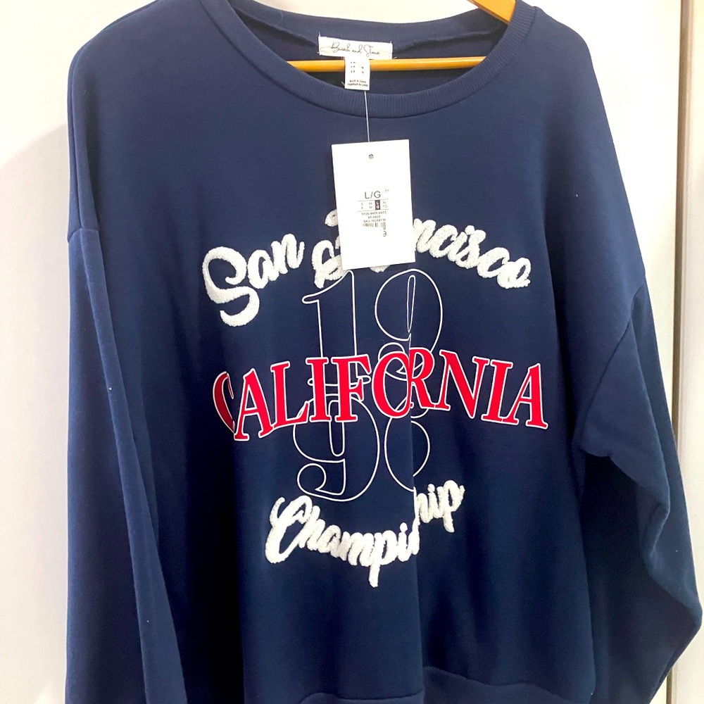 Birch and Stone boutique embroidered San Francisco championship sweater large WT